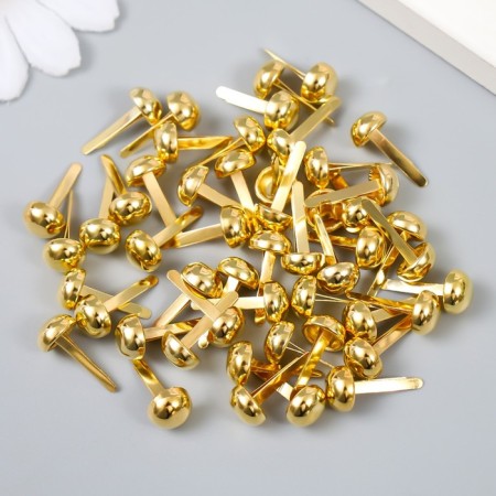 Brads for creativity Metal "Golden Hemispar" set of 50 pcs 1.5x0.8x0.8 cm-2