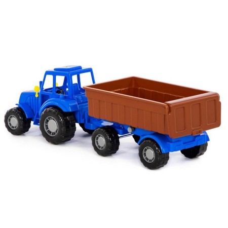 Tractor with trailer No. 1, blue color (in a net)-2