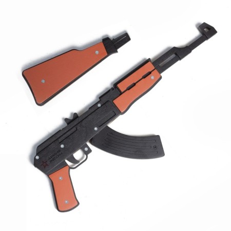 Elastic shotgun from wood "AK-47 automatic-5