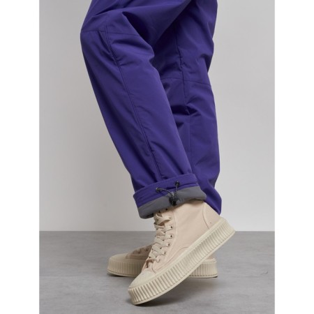 Warmed female trousers, size 42, purple color-7