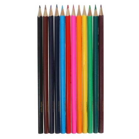 Pencils colored 12 colors "machine", wooden building, three -sided-7