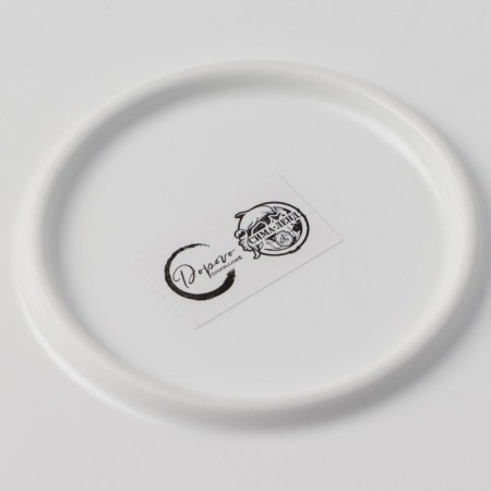 Ceramic plate "Snow Mountains", 27 cm, black and white color-7
