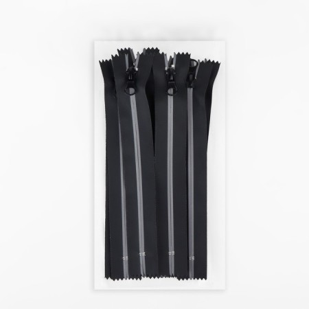 Lightning “Spiral”, No. 7, waterproof, with a reflective tape, non -income, automatic lock, 18 cm, black color-2