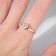 Ring "Classic" crystal solo, white color in gold, dimensionless