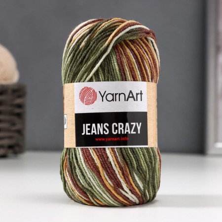 Yarn "Jeans Crazy" 55% cotton, 45% acrylic 160m/50g (7203 print)
