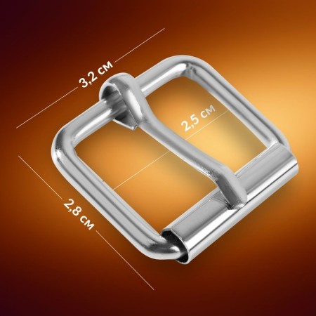 Wire buckle, 3.2 × 2.8 cm, 25 mm, 5 pcs, economy, silver color-1