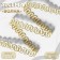 Decorative braid “Wave”, 10 mm, 10 ± 1 m, gold/white color