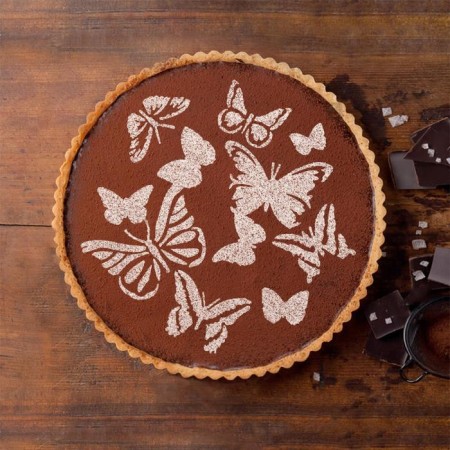 A set of culinary stencils for decorating baking "Bouquet", 8 pcs: 2 pcs d = 20 cm, 6 pcs d = 8 cm-8