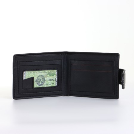 Male purse on the button, black color-6