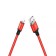 Hoco X14, Lightning cable - USB, 2 A, 2 m, fast charging, nylon braid, red
