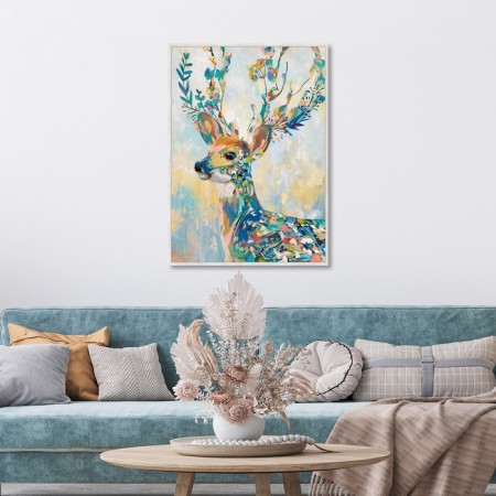 Reproduction of the picture "Multi-colored deer No. 2", 50x70 cm, frame 20-001d-5
