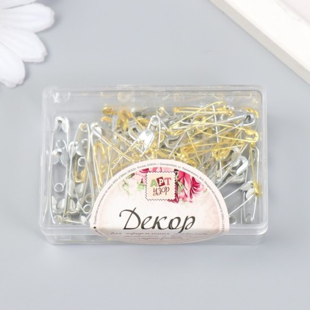 Set of decor for creativity "Pin" set 90 pcs gold/silver 2.5 cm 7.5x5x2 cm-4