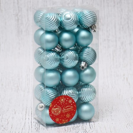 Set of balls plastic D-3 cm, 36 pcs "Nicole strips" green-1