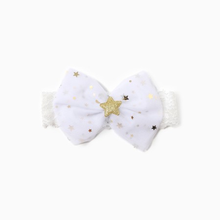Broke on the head of the baby I am a "bow", 20 cm, white color