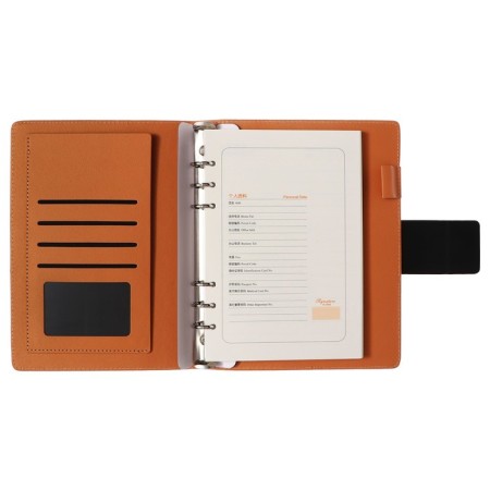 Organizer on the rings A5, 80 sheets, leatherette, line, with a knife, black-3