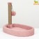 A bed with a cloth "Pijon", oval, 55 x 36 x 47cm, fluffy fur, jute, pink