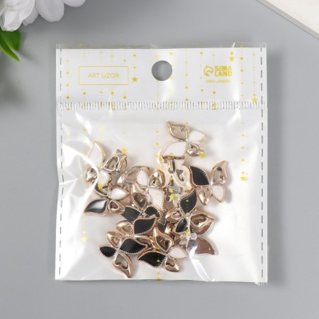 Buttons plastic for creativity on the leg "butterfly" set of 15 pcs mix 1.6x1.4 cm-3