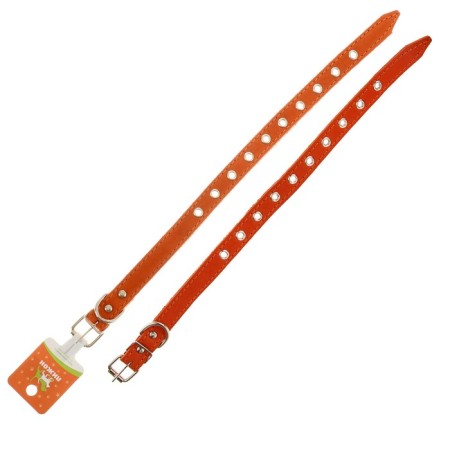 Collar leather single-layer dimensionless, 45 x 2 cm, Osh 18-39 cm, brown-4