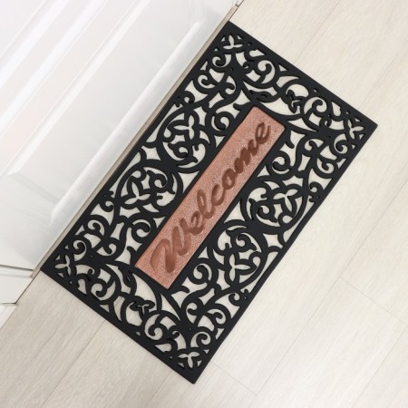 Rug The Hard Patriotic Dolyana "WelCome. Monogram ", 45 × 75 cm, black color-3