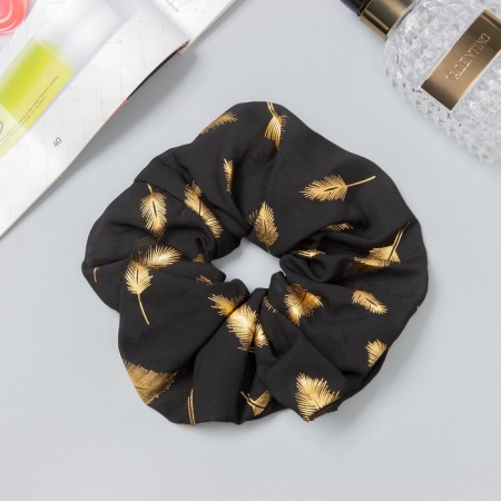 Hair gum "Orbit" style leaves, 14 cm, black-1