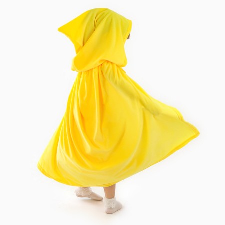 Carnival cloak for children, plush yellow, length 80 cm-3