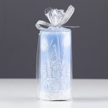 Candle - Merry Christmas Cylinder, 4.7 × 10 cm, blue-3