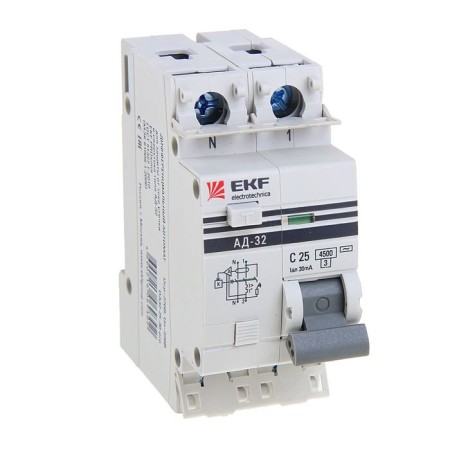 Differential automatic machine EKF Proxima AD-32, 1P+N 2MOD , 25 A, 30MA-1