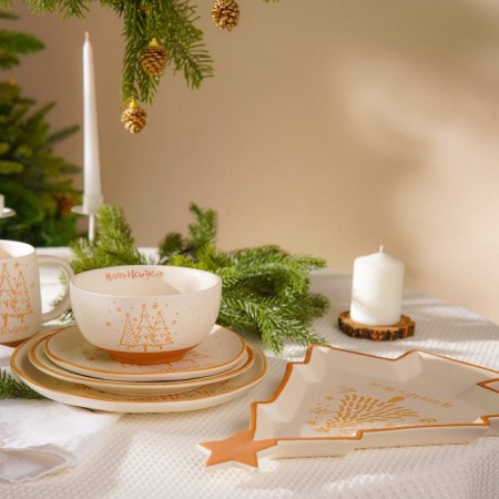 New Year's plate SL Home "Happy New Year", d = 23.3 cm, ceramics, white color-7