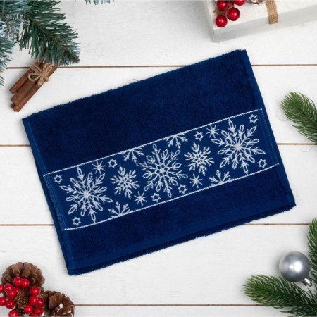 New Year's towel Taurus "Openland snowflakes" 30x60 cm, 100% cotton, 360g/m2