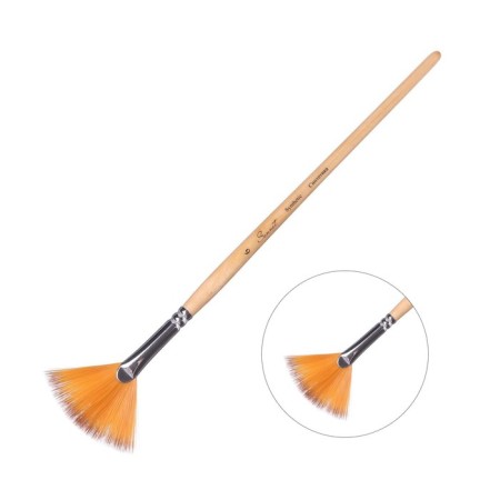 Brush Fan Synthetics ZHK "Sonnet" No. 6, two -color (short handle with varnish coating)