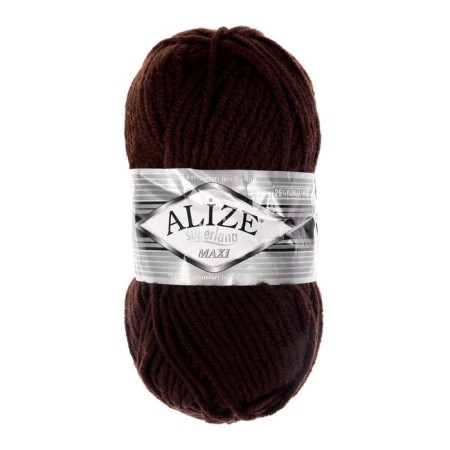 Yarn "Superlana Maxi" 75% acrylic, 25% wool 100m/100g (26 brown)-1