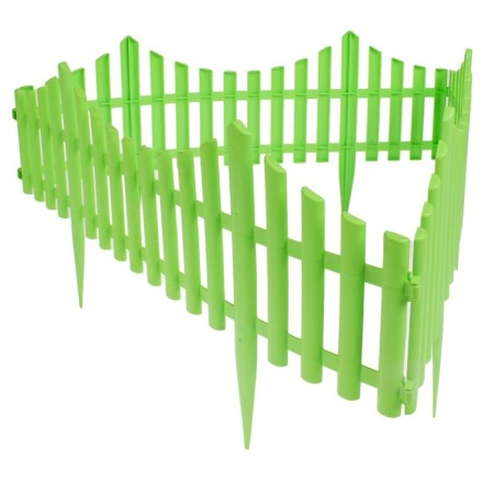 Decorative fence, 30 × 300 cm, 5 sections, plastic, salad, Greengo-8