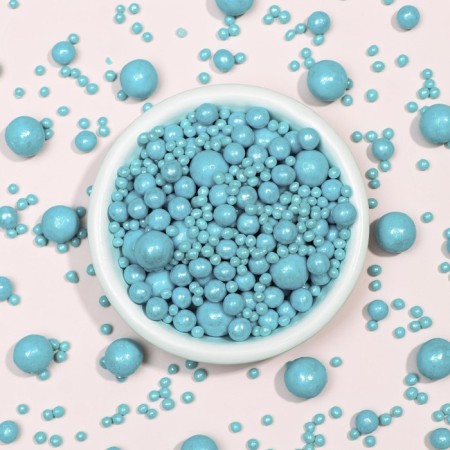 Sprinking confectionery with a soft center "Pearls", turquoise, 50 g-1