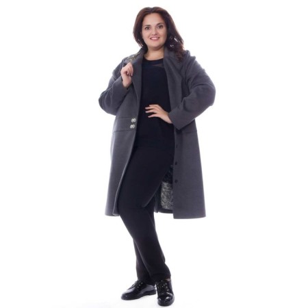 Female coat, size 52, gray color-3
