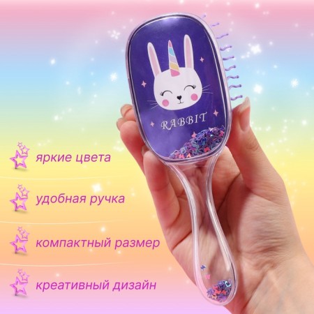 The comb is massage, wide, 6 × 18 cm, purple color-1
