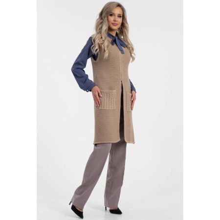 Women's vest, size 42, beige color-1
