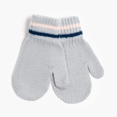 Mittens for children, the color is light gray, size 14 (4-6 years)-1