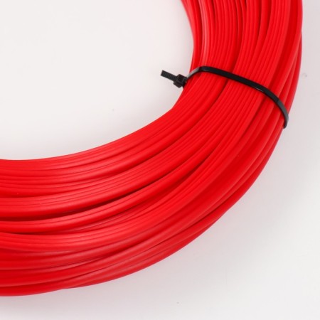 Smooth artificial rattan 7 mm 100 m half a pipe (red)-1