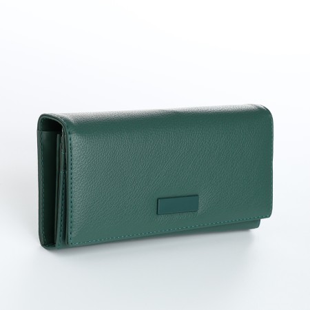 Women's wallet on magnets, green color