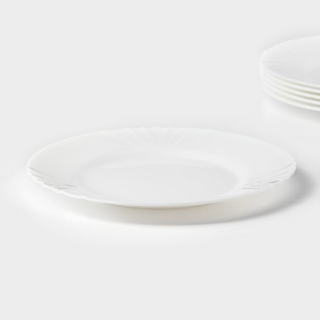 Desser plate of glass scream "Cadix", 19.5 cm, white color-2