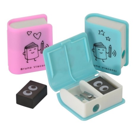 Charpet of one hole Funsharp "Book", with an eraser, in a container, mix
