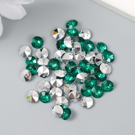 Decor for creativity in the bottle "Rhinestones. Dark green" set 250 pcs d = 0.6 cm 4x3x3 cm-3