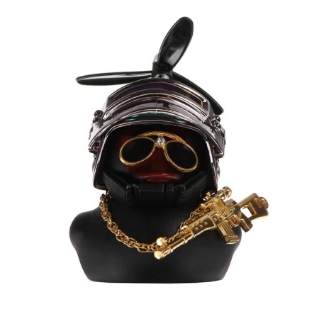 Duck with a propeller black, chrome helmet-2