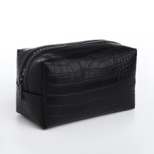 Cosmetic bag with lightning, black color
