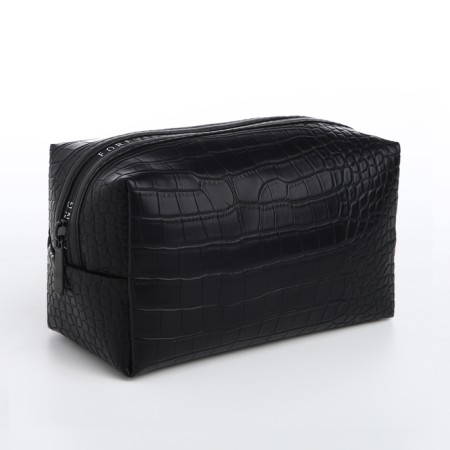 Cosmetic bag with lightning, black color