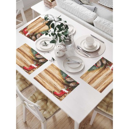 A set of napkins for setting the table "Skates with a surprise", rectangular, size 32x46 cm, 4 pcs