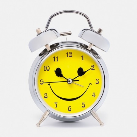 Alarm clock "Smile", D-11.5 cm, with backlight, chrome