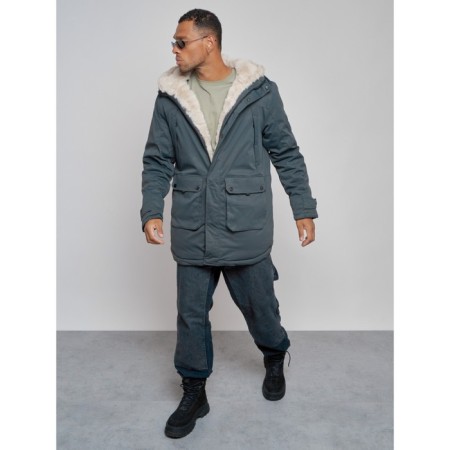 Winter male park, size 48, dark gray color-8