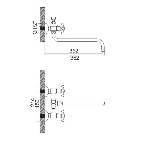 Accoona A87181 bathtub, two -wound, chrome-7