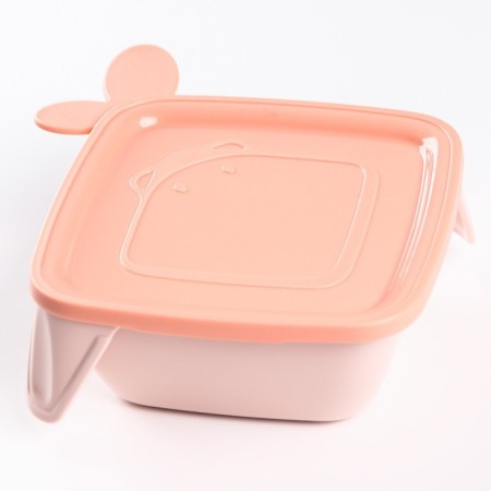 Baby plate Lalababy Play with Me Birdie with a soft lid, pink color-1